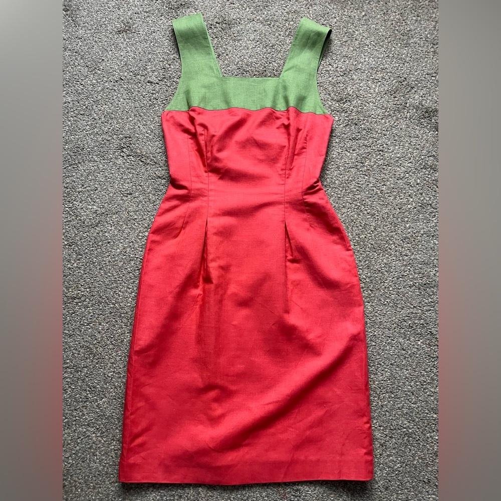 RARE! Vintage Laura Ashley Watermelon Linen Dress (4)